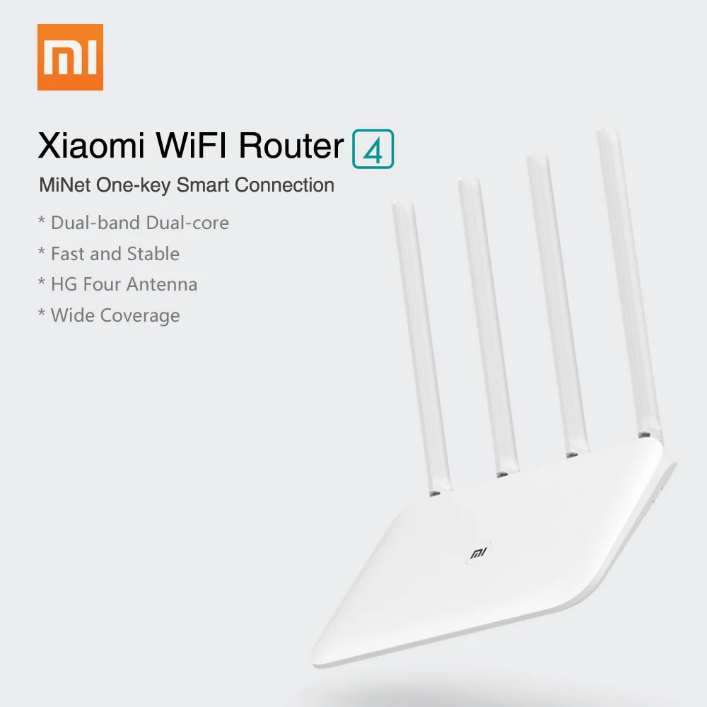 Wi-Fi-роутер Xiaomi Mi 4 2 ГГц/телефон 1167 Мбит/с 128 Мб антенны большой охват сквозь стену