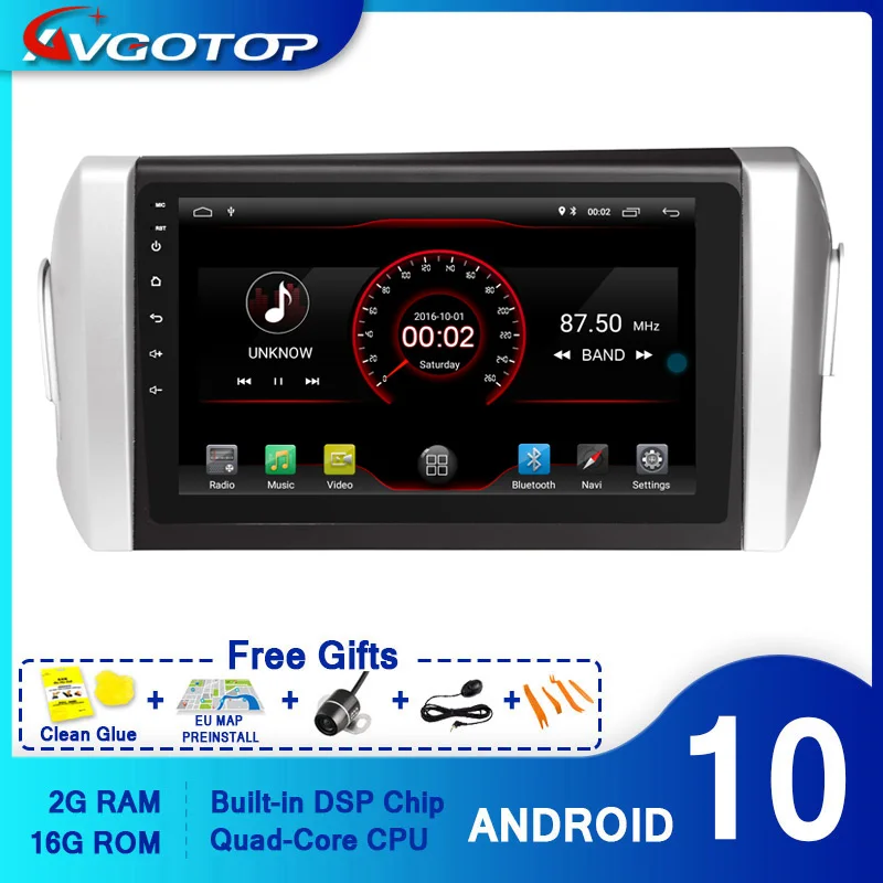 AVGOTOP Android 10 Bluetooth GPS автомобильное радио DVD-плеер для TOYOTA INNOVA (RHD) | Автомобили и