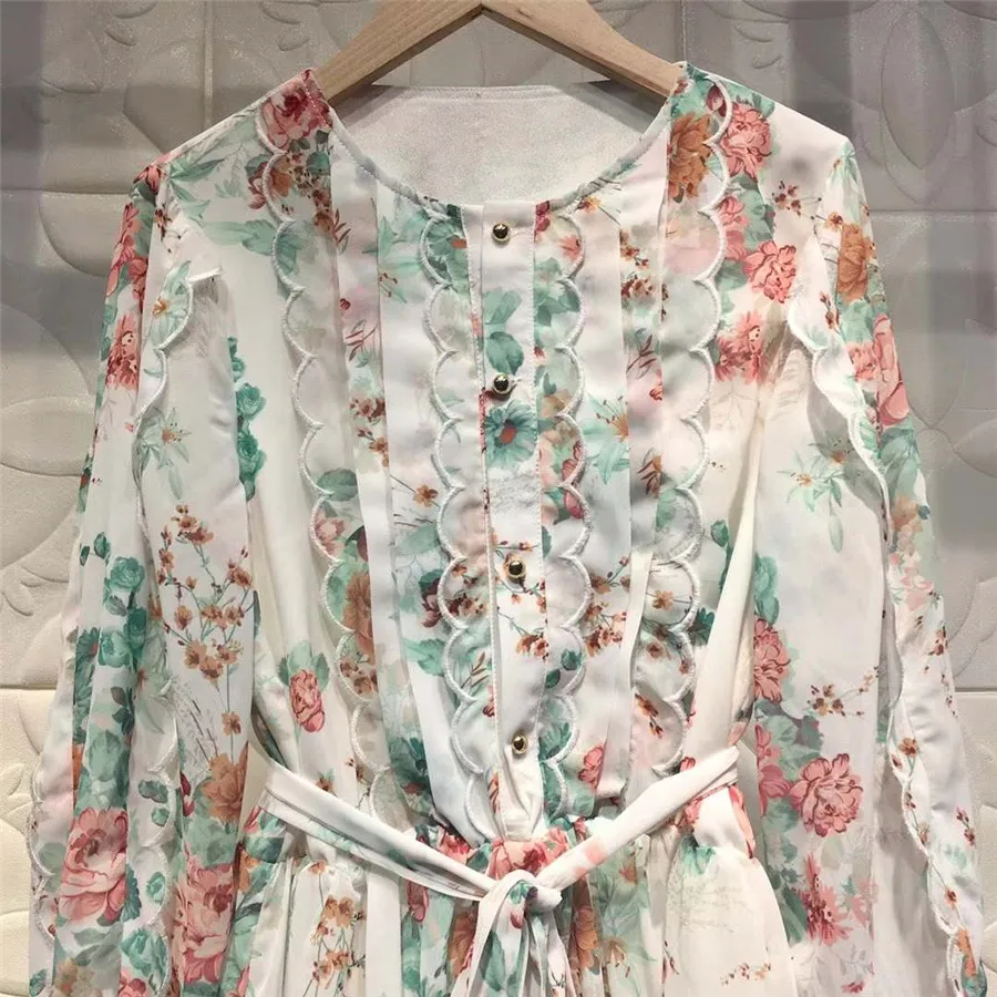 Женский комбинезон с длинным рукавом и цветочным принтом сексуальный шифоновый