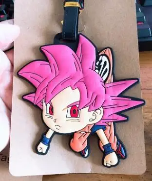 2 Dragon ball мультфильм ПВХ брелок Вегета Сон Гоку модные мягкие резиновые багажные бирки посадочный талон сумка бирки подвесные мешки с орнаментом - Цвет: 2