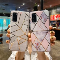 plating geometric marble phone case for samsung galaxy s21 s20 fe a50 a51 a70 a71 s10 s8 s9 plus note 20 10 soft imd back cover