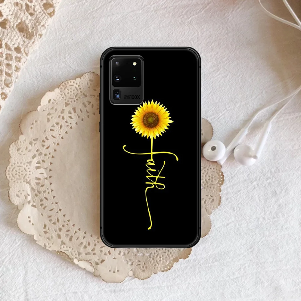 

sunflower Phone Case Cover Hull For Samsung Galaxy S 7 8 9 10 e 20 FE edge uitra plus Note 9 10 20 black Hoesjes Tpu Waterproof