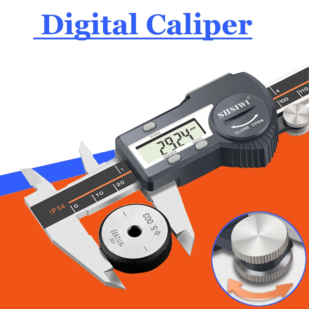 

Electronic Vernier Caliper 0-150/200/300mm Digital Vernier Calipers Micrometer Stainless Steel Measuring Tool IP54 Waterproof