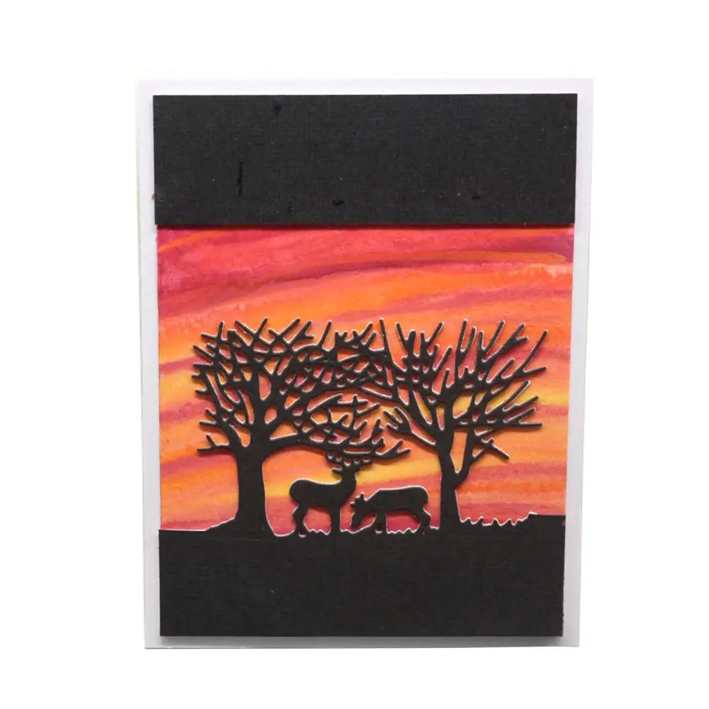 Два оленя/лес/творческий фон поздравительная открытка украшения поделки и