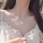 Модное ожерелье-цепочка с подвеской в виде светящейся Луны, корейское креативное ожерелье с подвеской из светящегося камня для женщин и девушек, Подарочная бижутерия