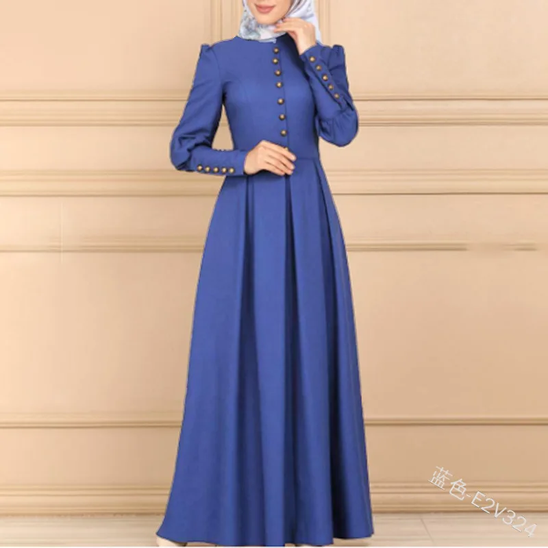 

2020 Adult Muslim Long Dress Dubai Abayas for Women Arabic Caftan Moroccan Kaftan Djelaba Femme Islamic Clothing