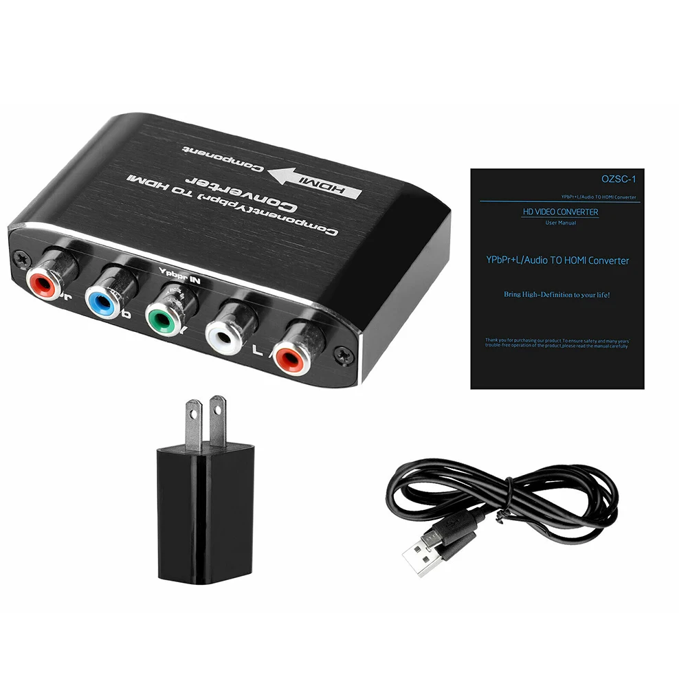 

5 RCA Component to HDMI-compatible HDTV Audio Video Output Converter Fiber Coaxial Adapter