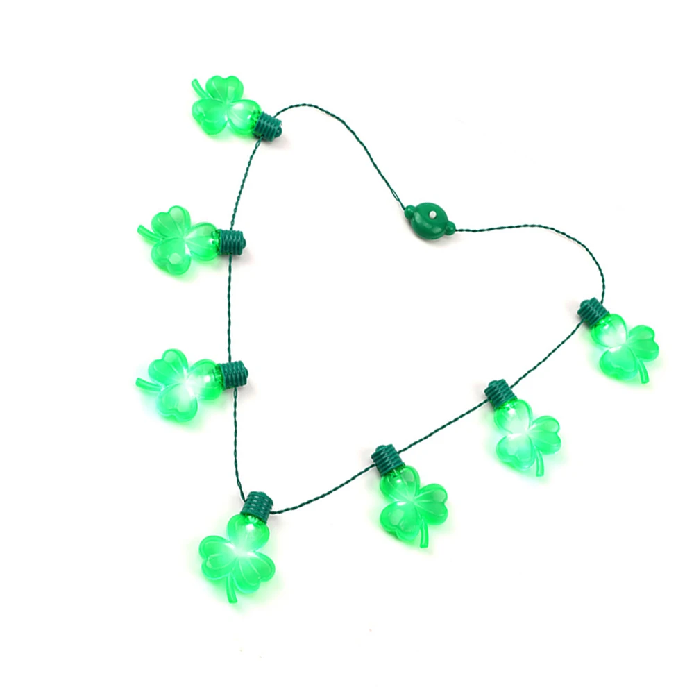 Мигающие огни для Дня святого патрикса линейное ожерелье Shamrock традиционные