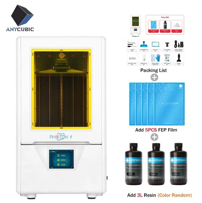 Photon-S Add 3L 5FEP Anycubic Photon-S Смола 3d принтер размера плюс SLA/lcd Высокоточный светильник-отверждение Impresora 3d комплекты 3d принтер обновление - Цвет: Photon-S Add 3L 5FEP