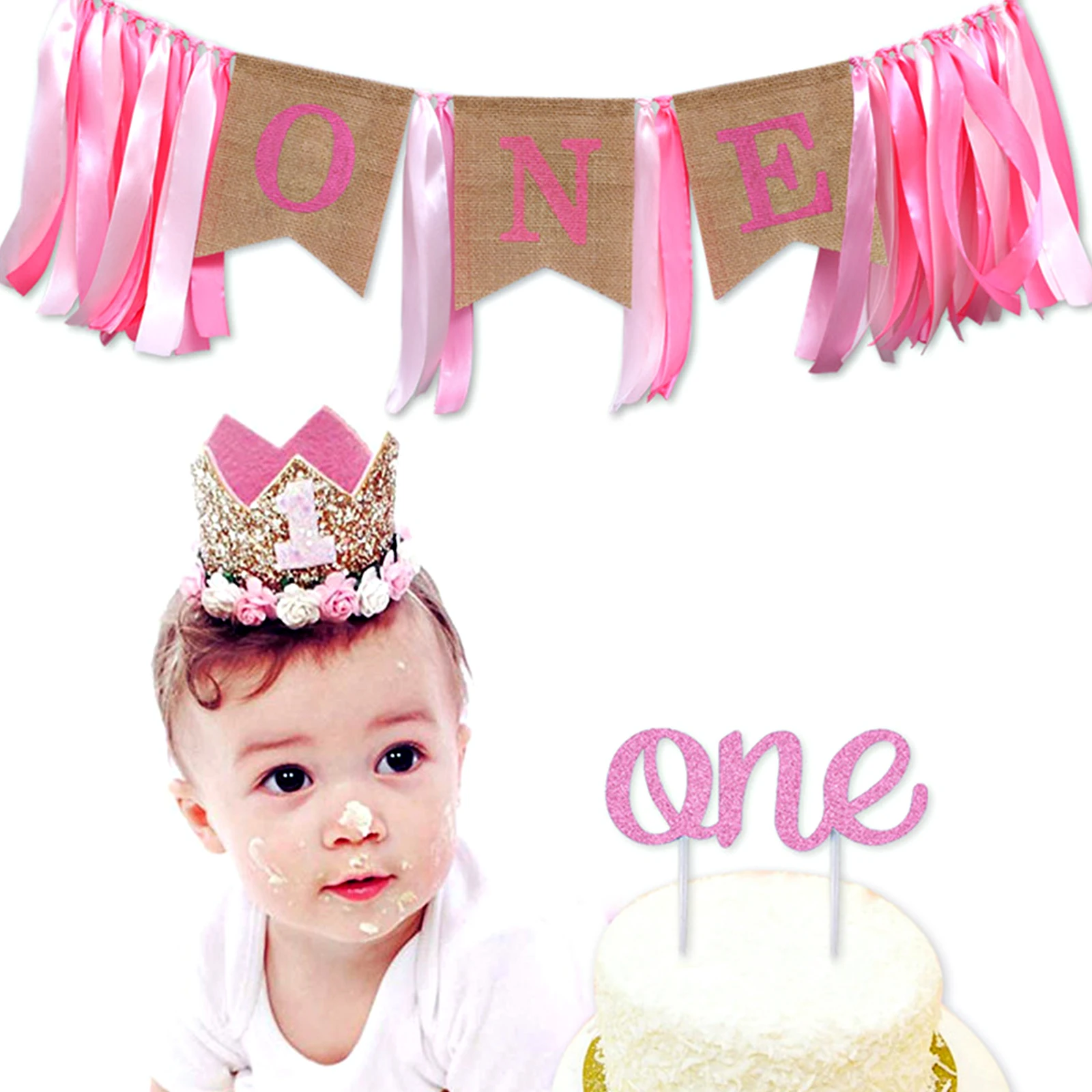 Blue Pink It is Boy or Girl Paper Tableware Set First 1st Birthday Banner Hat For Baby Shower Gender Reveal Baptism Party Supply | Дом и сад