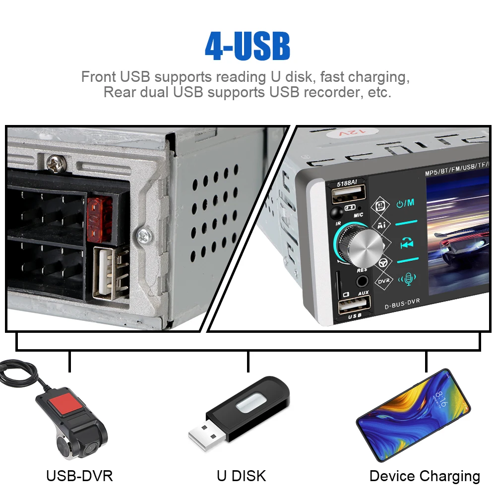 Автомобильный MP5-плеер с поддержкой Bluetooth 4 2 usb сенсорный экран 5 1 дюйма |