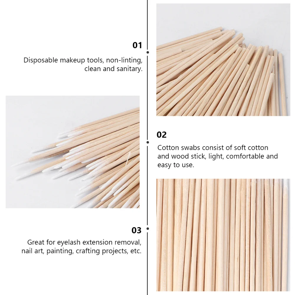 

400pcs Single Pointed Head Wooden Cotton Swab Make-up Stick for Cleaning Cosmetic Tool (7cm Length)