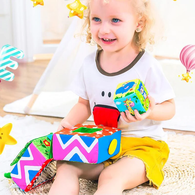 Детские строительные блоки погремушки кубики для младенцев игрушки детей Ранние