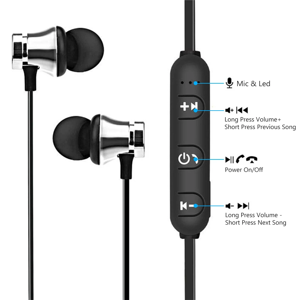 Магнитные Беспроводные наушники с шейным ремешком Bluetooth спортивные