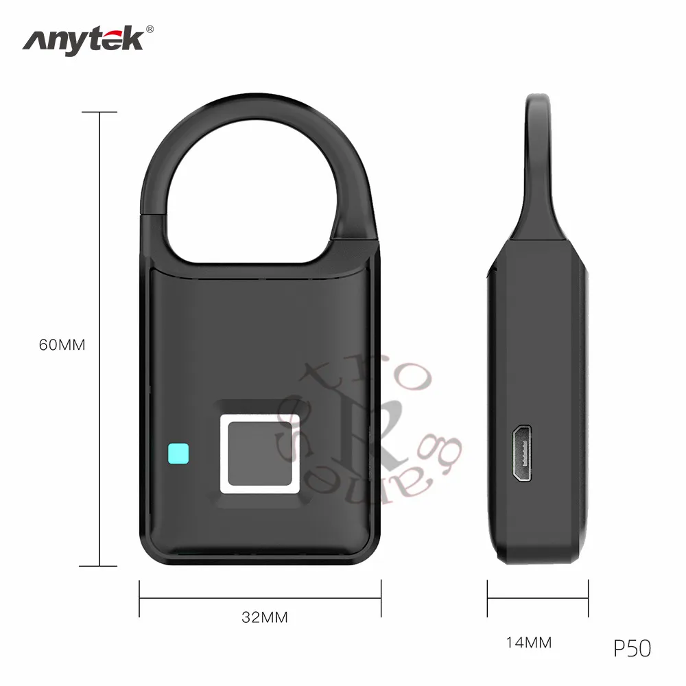 Замок для чемодана Anytek P50 горячая Распродажа отпечатков пальцев классический с