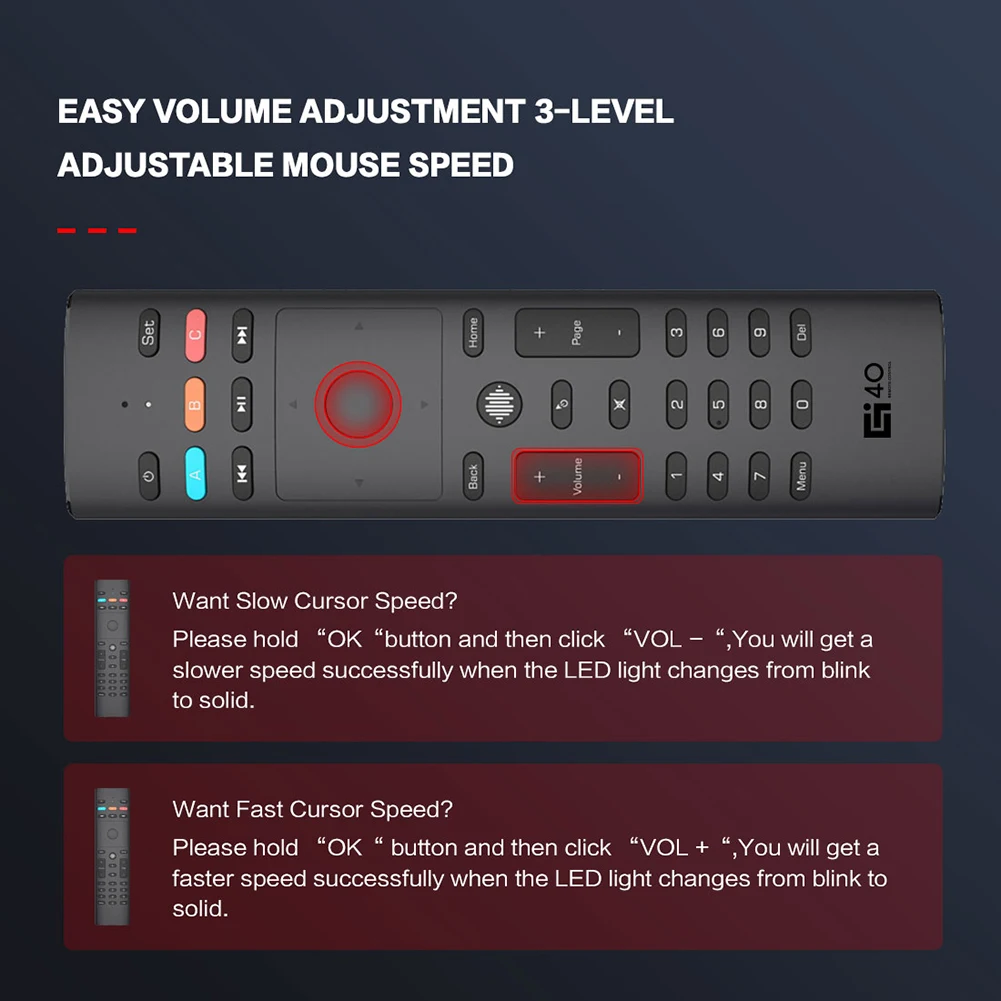 2.4G Wireless Air Mouse 34 Keys 6-Axis Gyro Voice Remote Control G40S Electronic Smart Home Accessories for PC STB | Электроника