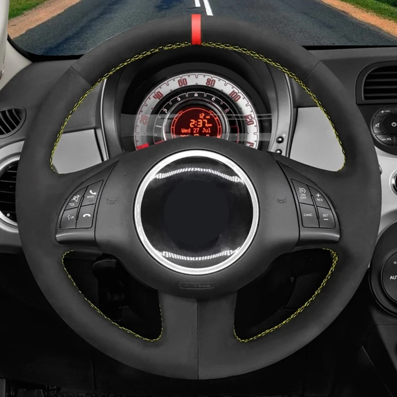 

Противоскользящая черная замша из натуральной кожи для Fiat 500 2007-2015 500e 2014-2018 500C 2014-2017