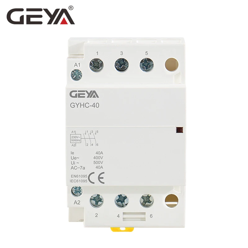 GEYA GYHC 3 фаза контактор переменного тока 220V P 40A 63A 3NO Din Rail AC для дома модульный