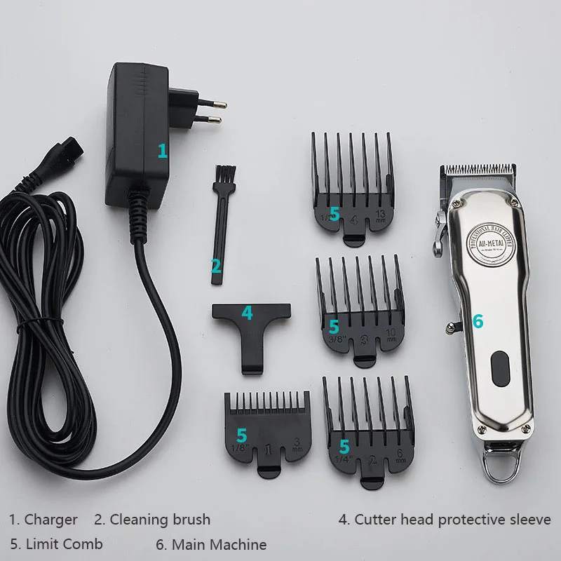 

All Metal Hair Clipper Cordless Electric Hair Trimmer Professional Haircut Shaver Beard Shaver Machine Rechargeable