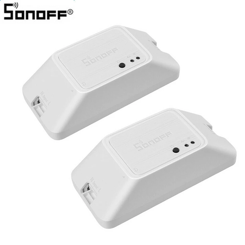 2PCS Sonoff базовый R3 Wifi переключатель DIY беспроводной пульт дистанционного управления Domotica светильник интеллектуальное реле для домашней автоматизации модуль контроллера Alexa совместимый - Комплект: 2PCS