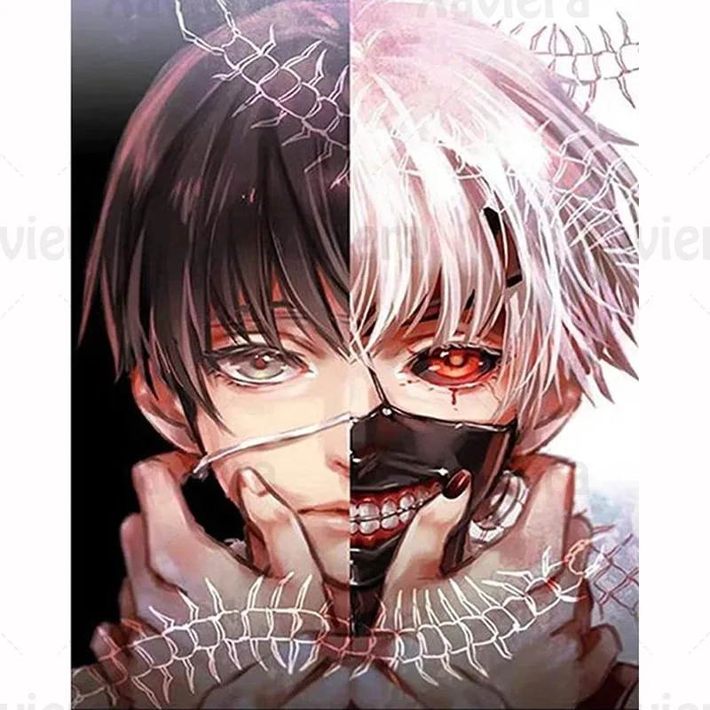 

5D Diamond Painting Cartoon Anime Boy Double Face Angel Demon Full Square/Round Diamond Embroidery Diy Cross Stitch Mosaic Kits