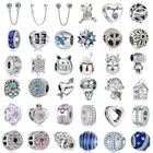 Новый оригинальный серебряного цвета ожерелья аксессуары бусы, соответственные Европейской Пандоре обаятельные браслеты из бисера, для женщин, сделай сам, ювелирное изделие, подарки