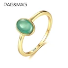 PAG  MAG бренд Овальный Изумрудный 925 пробы Серебряное кольцо 18 К позолоченное свадебное кольцо обещание Ювелирные Изделия Bague Femme SR0254