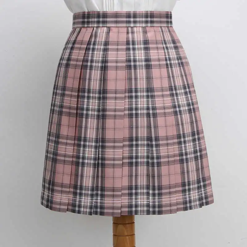 

clothes 2021 Short Skirt Plaid Skirt School Girl High Waist A-line Uniform Jk Skirts White Black Sweetladies Teen Dress Cloths