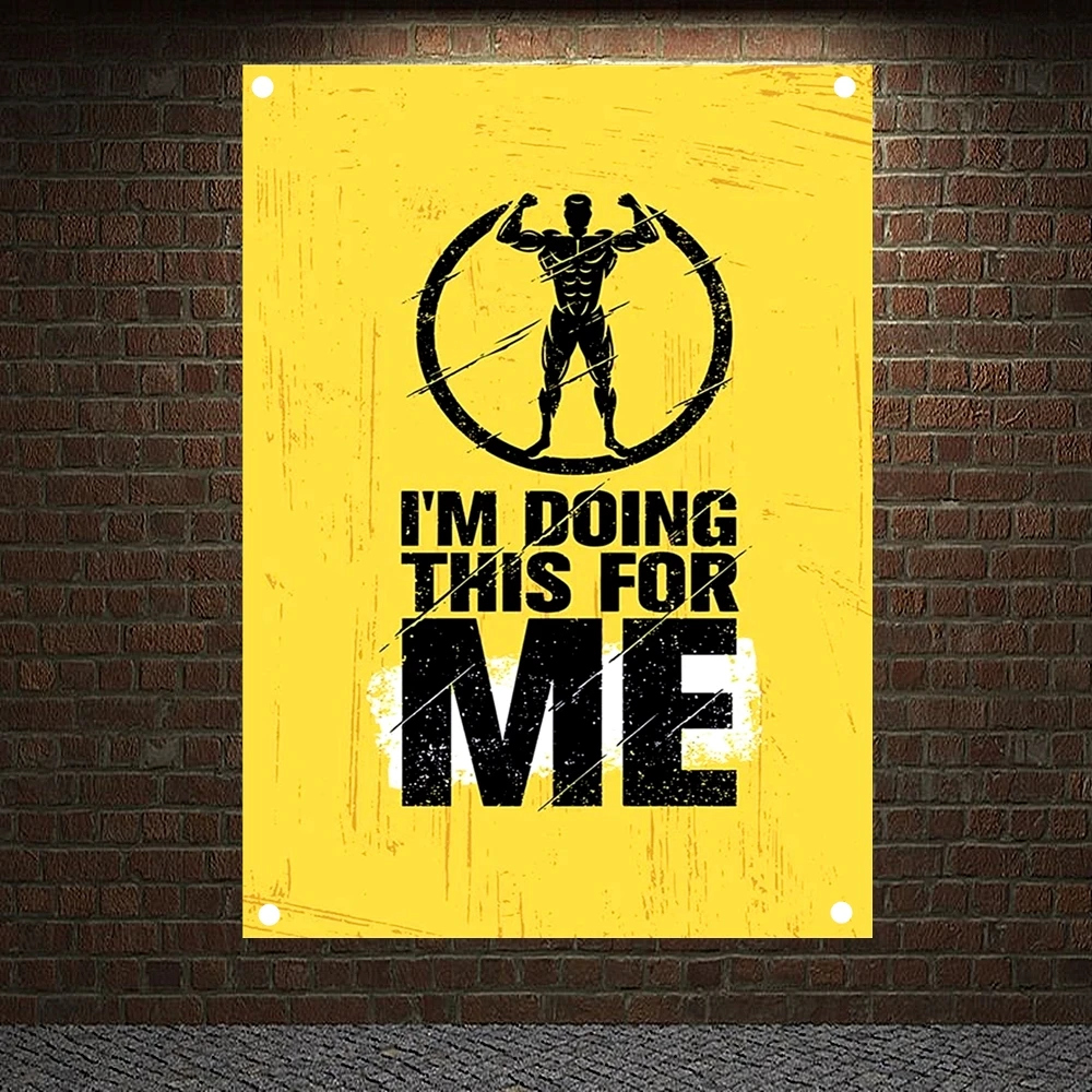 

I'M DOING THIS FOR ME Inspirational Quotes Poster Motivational Success Banners Wall Art Flag Canvas Painting Tapestry Wall Decor