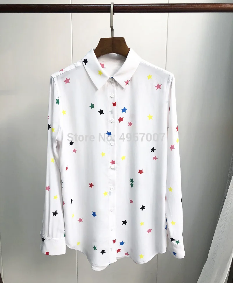 Женская рубашка с длинным рукавом белая/черная блузка и отложным воротником Elfbop