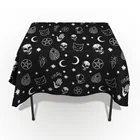 Скатерть для стола с изображением черепа ведьмы, Луны, черного цвета на Хэллоуин