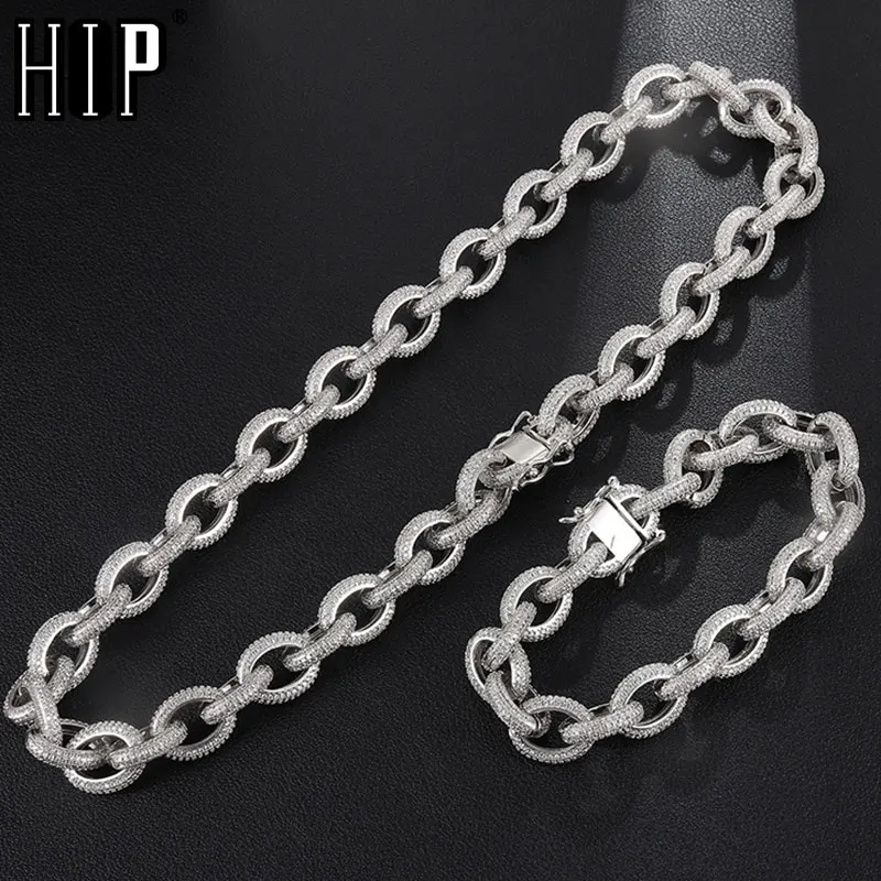 Ожерелье-цепочка мужское из меди с фианитом 12 мм | Украшения и аксессуары