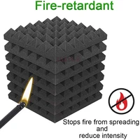 hot 6 piece charcoal acoustic panel studio foam wedge fireproof insulation liner siding 30 x 30 x 5cm black
