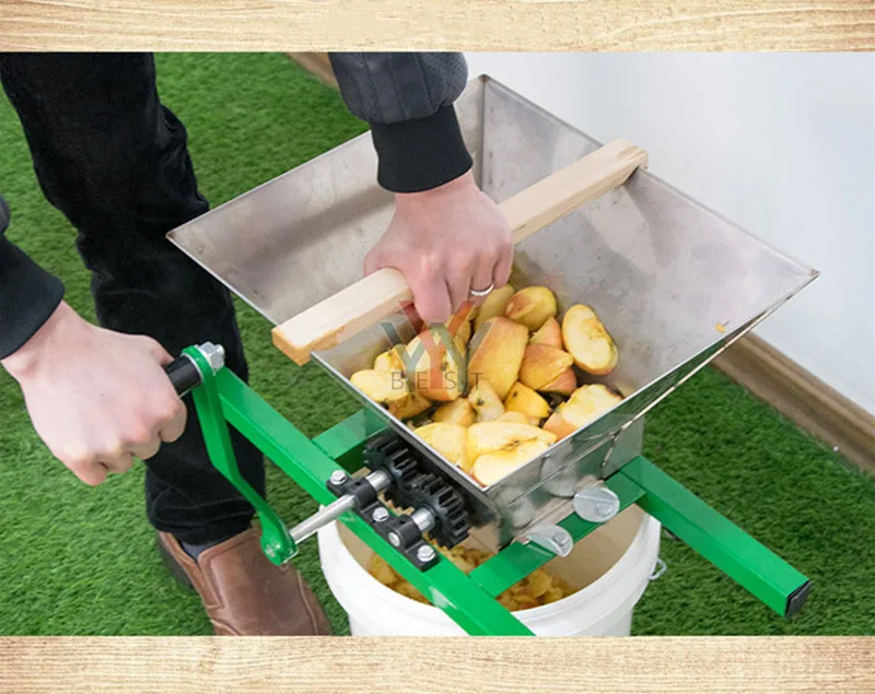 Дробилка из нержавеющей стали с ручным приводом 7 л дробилка для яблочного сидра