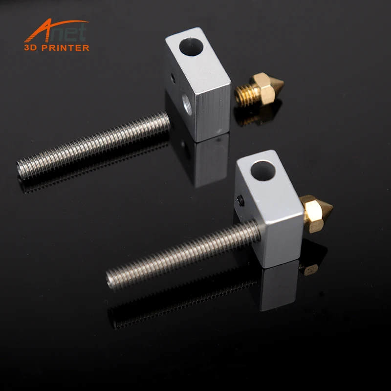 Фото Anet 3D Printer Parts Hotend 2pcs 0.4mm Brass Nozzle + Heater Block 30mm/40mm Thorat tube For A8 Extruder Компьютеры и офис Anet 3D Printer Parts Hotend 2pcs 0.4mm Brass Nozzle + Heater Block 30mm/40mm Thorat tube For A8 Extruder Компьютеры и офис