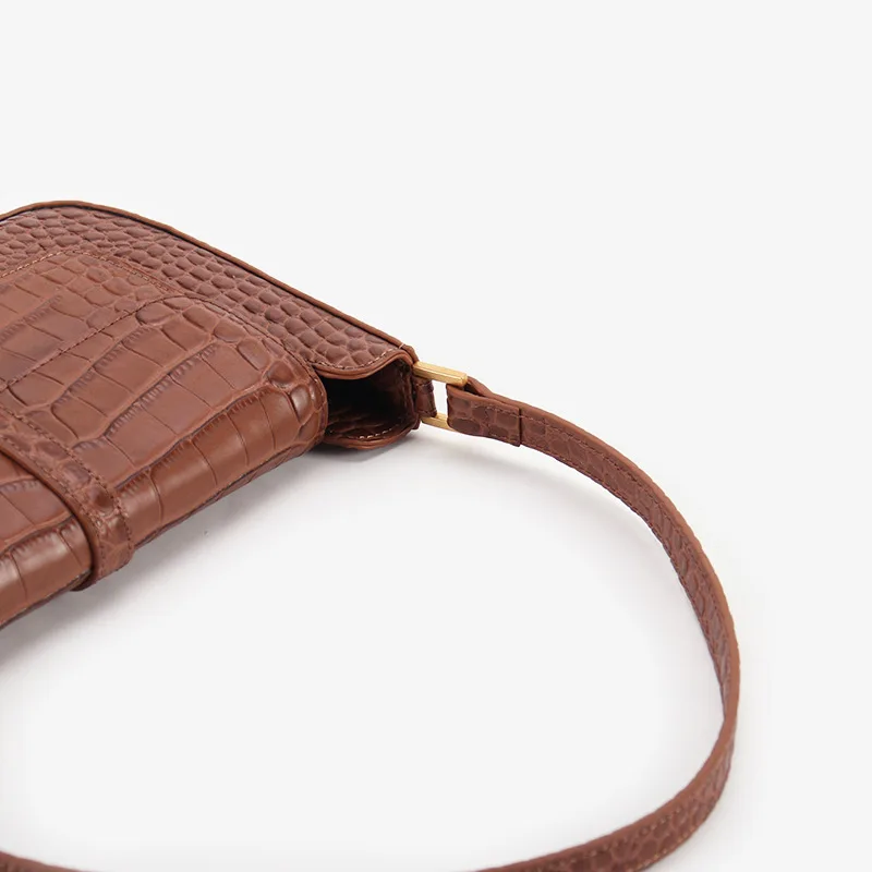 Classic fashion ladies handbag casual women Baguette bag brand style shoulder bags ALLIGATOR cowhide split leather