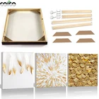 Настенная картина с изображением золотых растений, перьев, холст с рамкой, абстрактный мрамор, цветок, лист, монета, роскошный постер, картина для декора