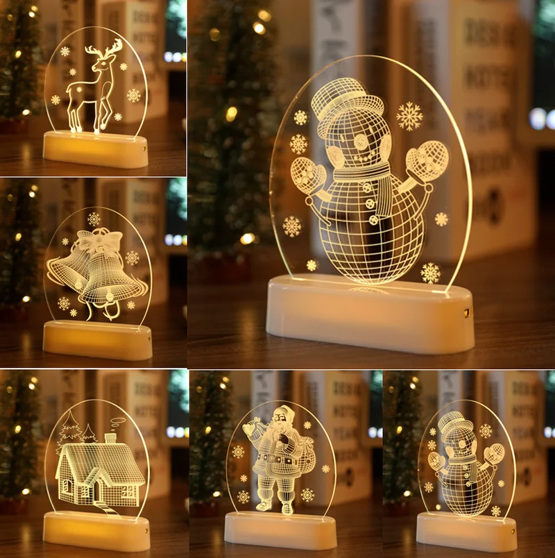 

Christmas Decorations for Home LED Santa/Tree Night Lights New Year 2022 Decor Noel Navidad Decoraciones Para El Hogar Ofertas