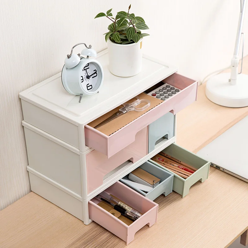 

Stacking Drawer Type Multi-layer Combination Storage Cabinet Plastic Compartment Finishing Box органайзер Desktop Cosmetics