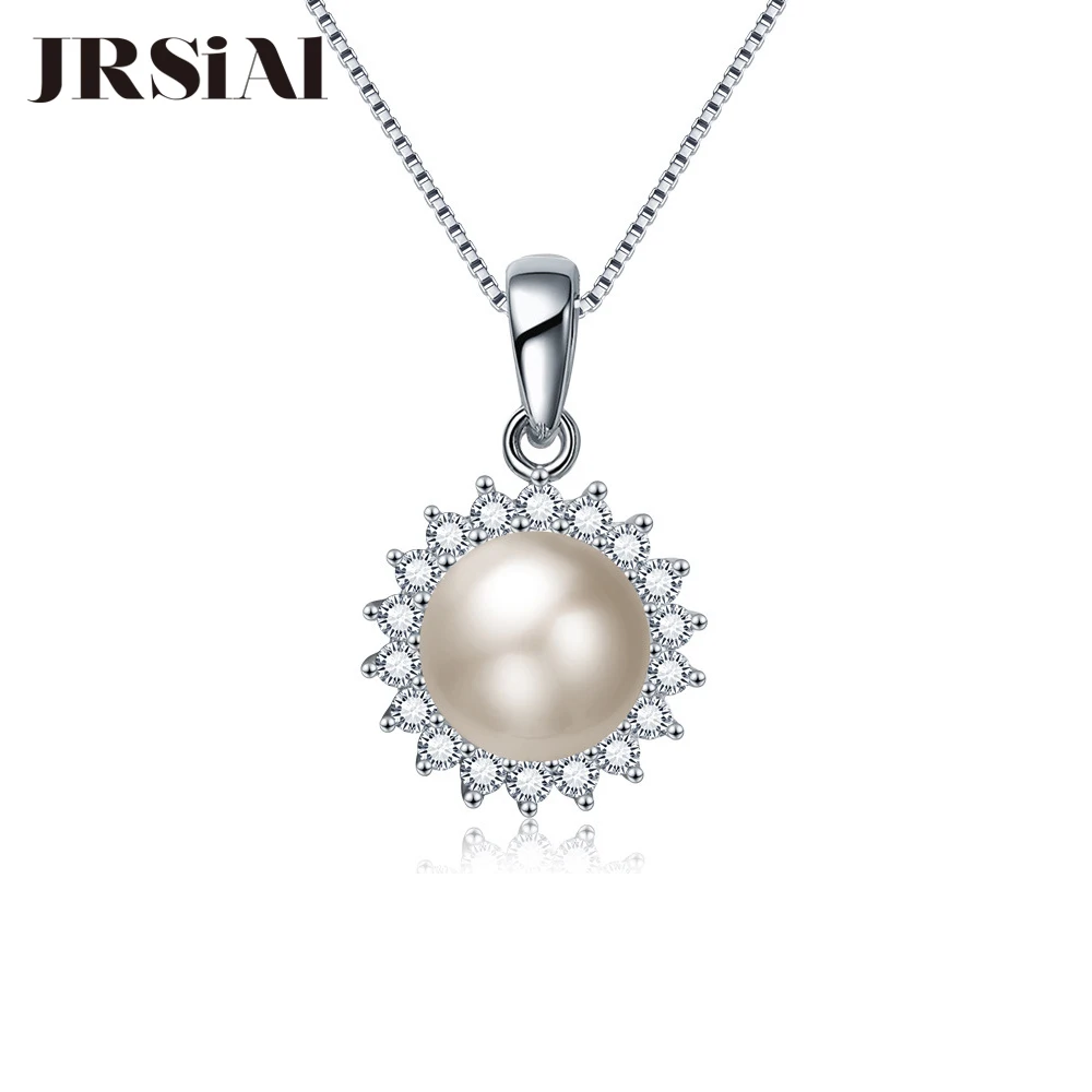 JRSIAL кулон из стерлингового серебра 925 пробы с цирконием и пресноводным жемчугом
