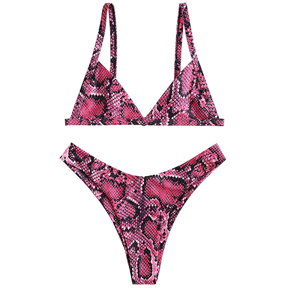 Женский комплект бикини из двух предметов с высоким вырезом и V-образным |