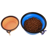 dog bowl foldable pet silicone bowl collapsible pet cat dog food water feeding bowl travel portable puppy food container