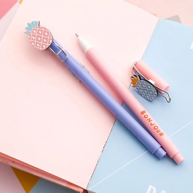 2 шт. 0 5 мм милые ананасовые гелевые кавайные ручки для студентов канцелярские
