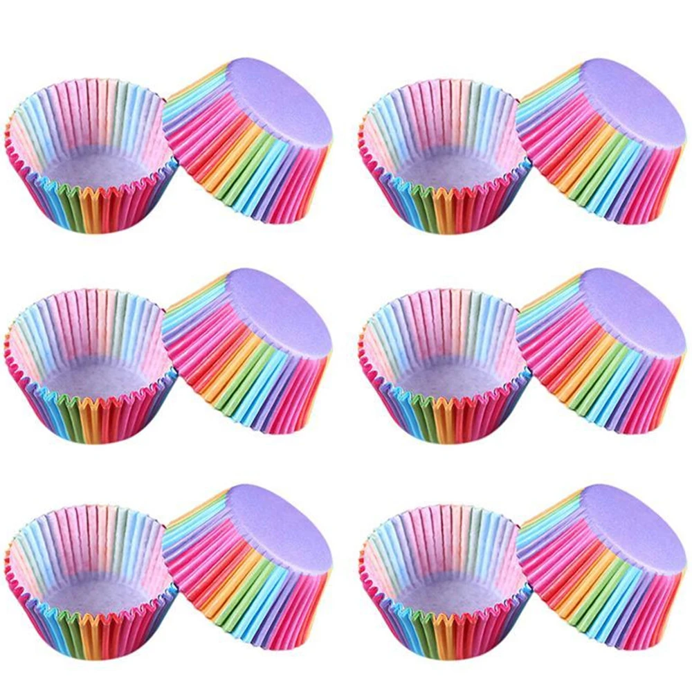 Новинка 100 шт. красочная бумажная коробка для тортов и кексов инструменты