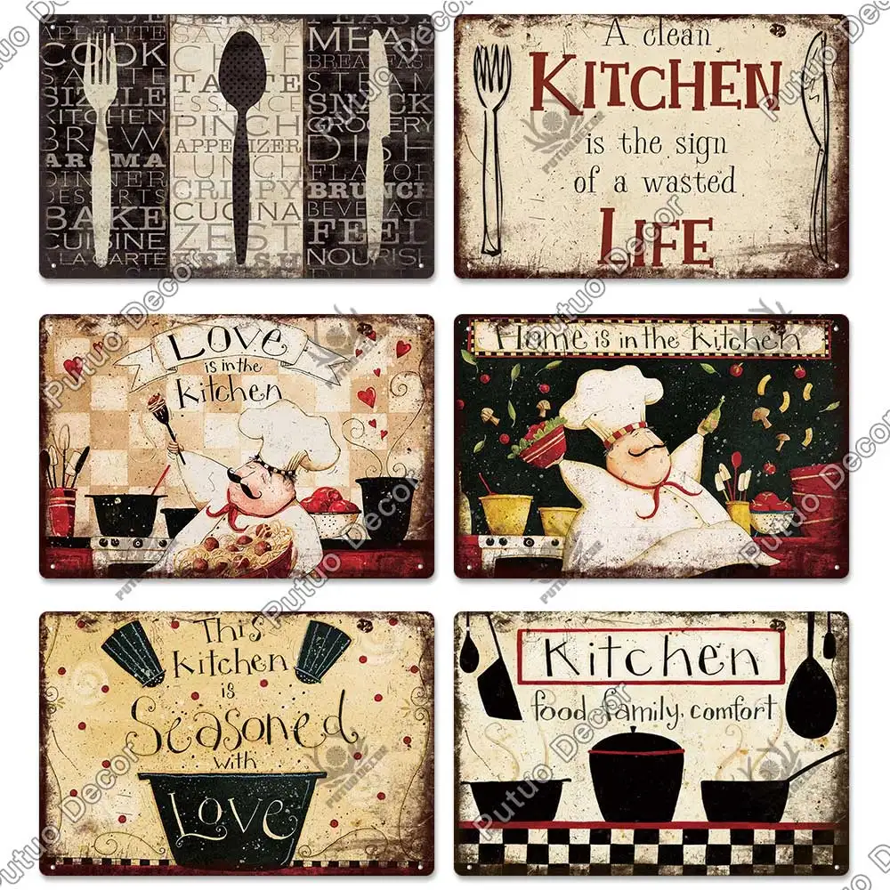 

Decor Kitchen Slogan Vintage Tin Sign Metal Sign Decorative Plaque Wall Decor Cafe Kitchen Home Dinner Room Art Plate