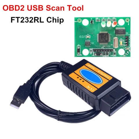 OBD OBDII Obd2 Usb ELM327 инструмент для сканирования автомобильный диагностический инструмент для неисправностей сканер считыватель кодов кабель для Fo -- rd