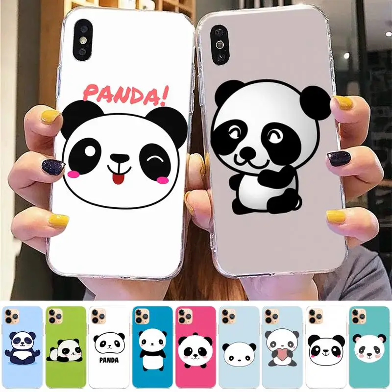

Panda Phone Case for iphone 13 8 7 6 6S Plus X 5S SE 2020 XR 11 12 pro XS MAX