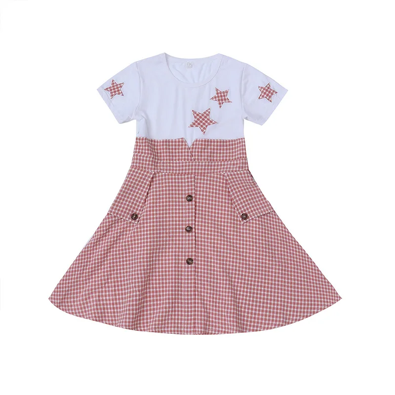 

Kids Summer Dress 2020 New Girls Princess Dresses Children Plaid Clothes For Girls 4 5 6 7 8 9 10 11 12 Years Old