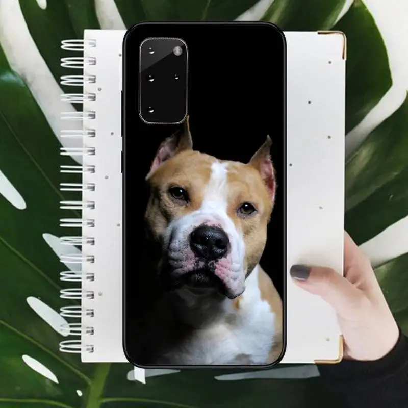 

Black White Pit Bull Lovely Pet Dog Phone Case For Samsung Galaxy S5 S6 S7 S8 S9 S10 S10e S20 edge plus lite