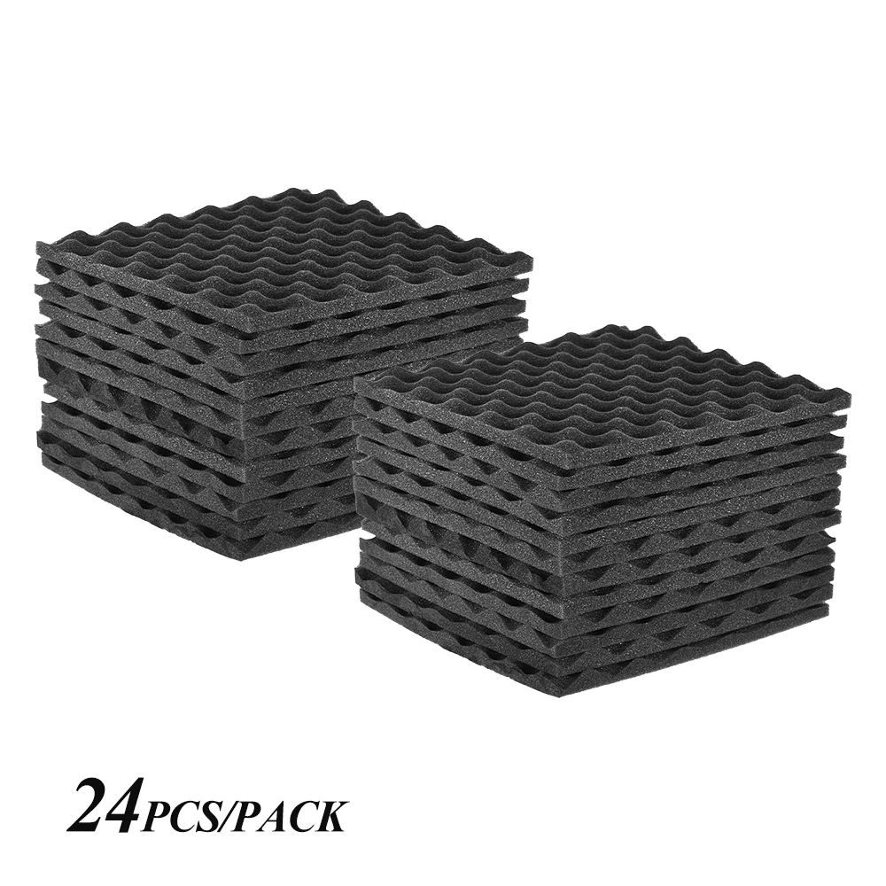 

12PCS/ 24PCS Studio Acoustic Foams Microphone Panels Sound Insulation Foam 30 * 30cm/ 12 * 12in for Studio Recording 2021 New